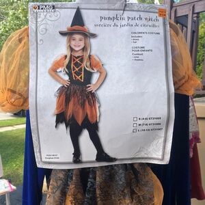 Girls Pumpkin Patch Witch Kids Size Large